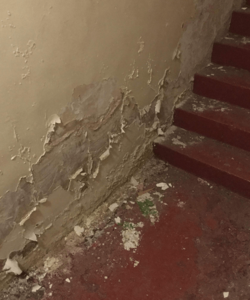 Example of Rising Damp - note the damage is from the ground up.