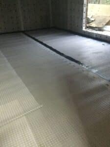 Floor membrane installed.
