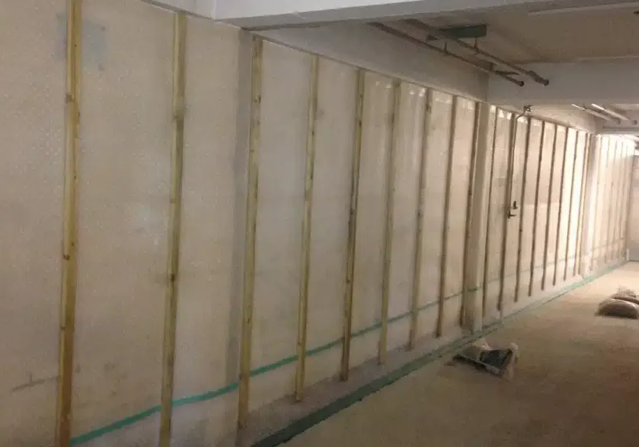 Basement waterproofing example using Type C.