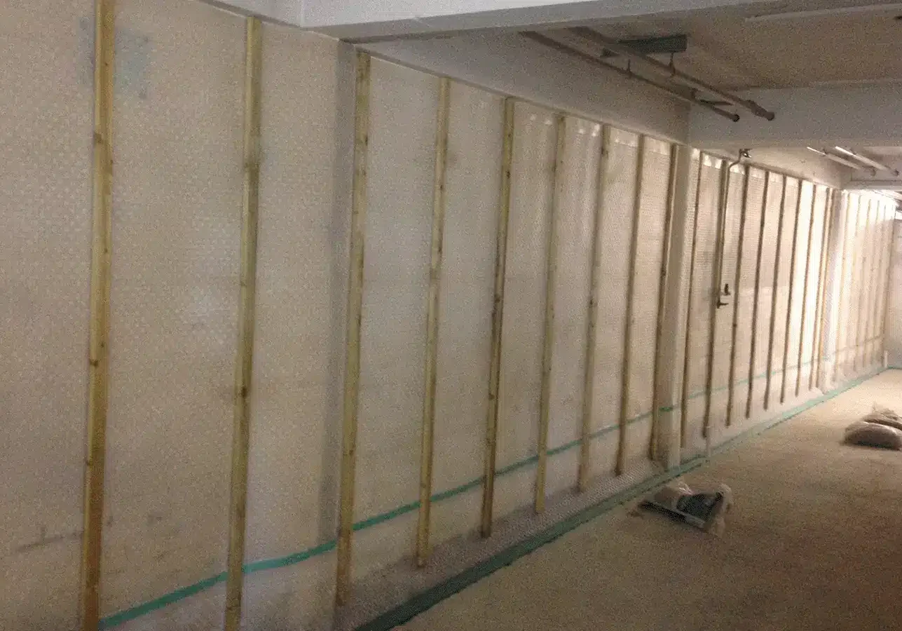 Basement waterproofing example using Type C.