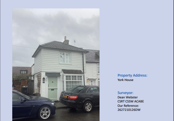 Example of a front cover Damp Survey